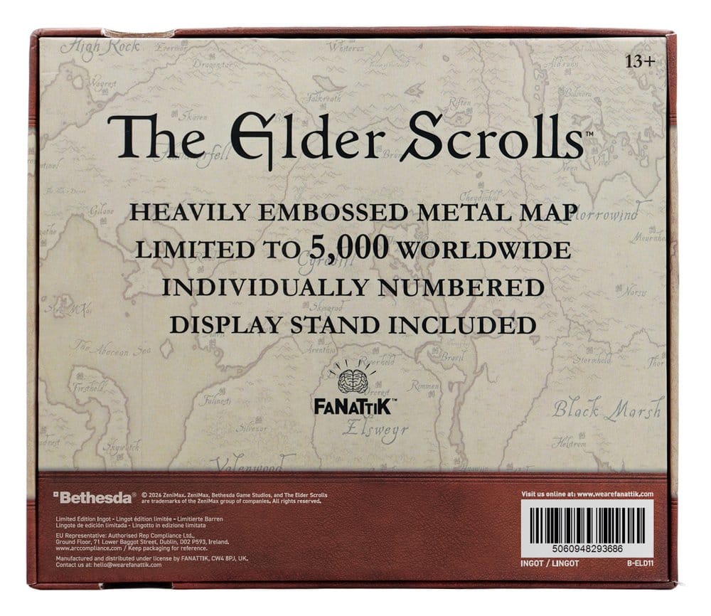 The Elder Scrolls Replica Metal Map of Tamriel Limited Edition 15 x 13 cm