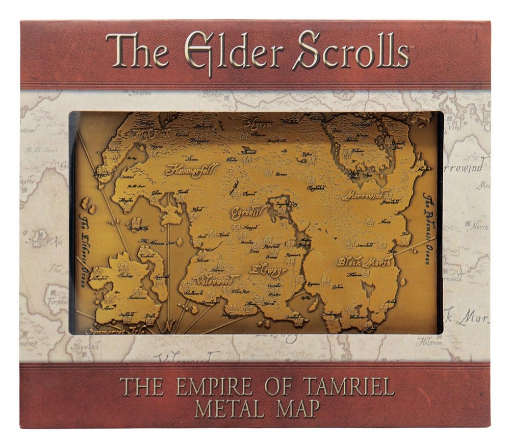 The Elder Scrolls Replica Metal Map of Tamriel Limited Edition 15 x 13 cm