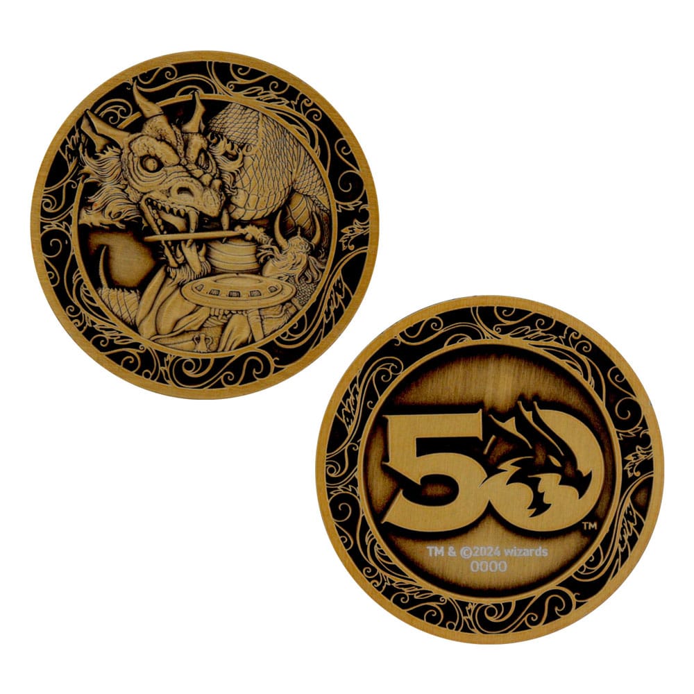 Dungeons &amp; Dragons Sammelmünze zum 50-jährigen Jubiläum, Antik-Gold-Edition, 4 cm