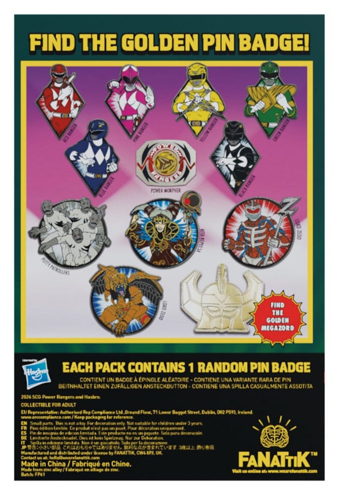 Power Rangers Mystery Pin Badges Blind Box Assortment (12)