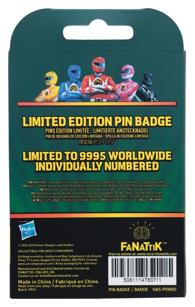 Power Rangers Pin Badge Green Ranger Limited Edition