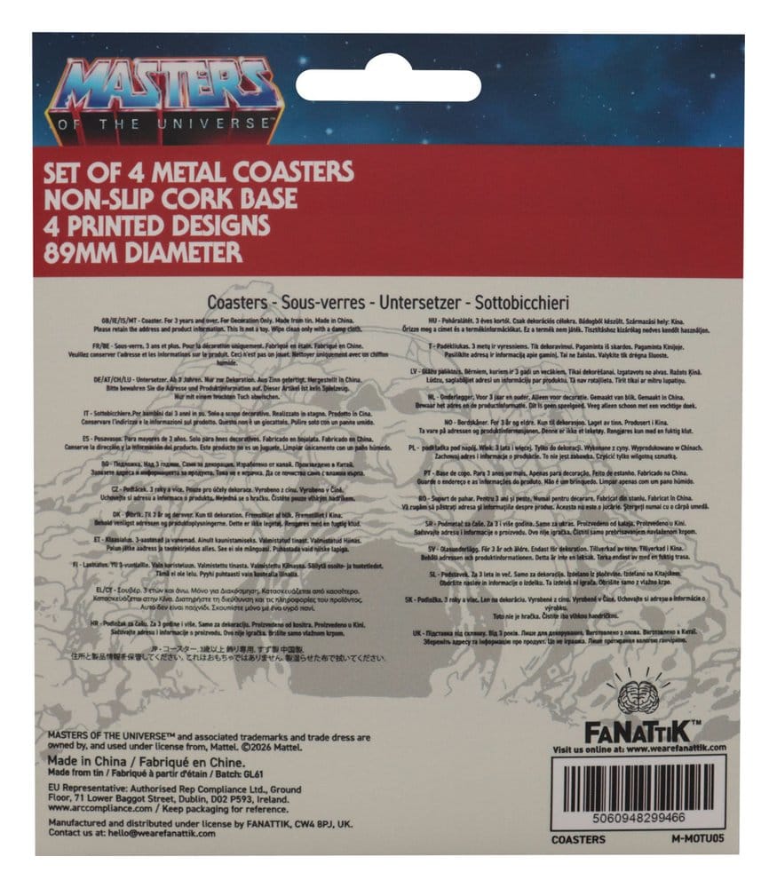 Masters of the Universe Coaster 4-Pack Printed Metal