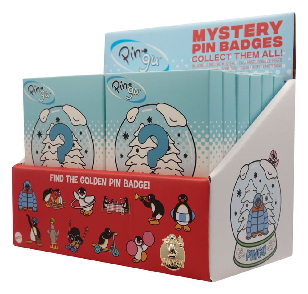 Pingu Mystery Pin Badges Blind Box Display (12)