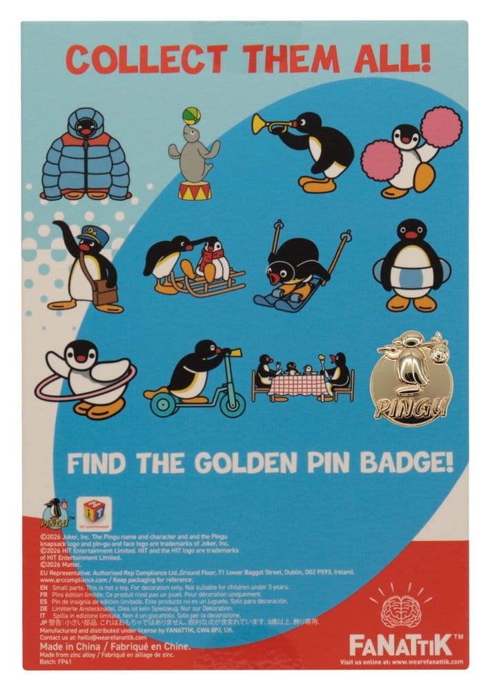 Pingu Mystery Pin Badges Blind Box Display (12)