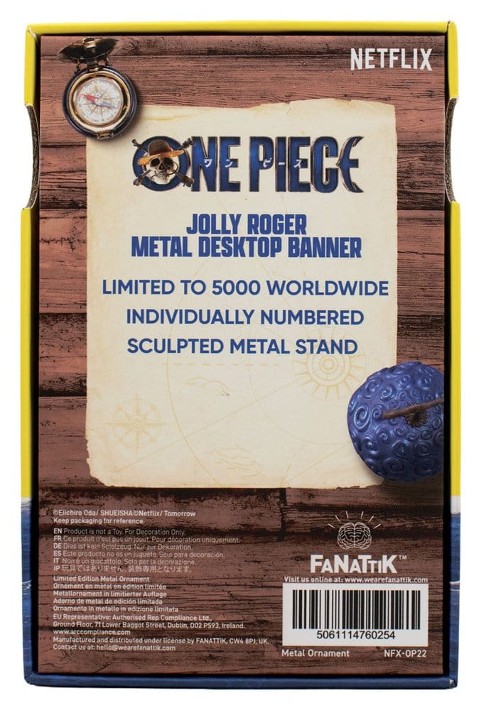 One Piece Replica Straw Hat Pirates Metal Banner 11 x 6 cm