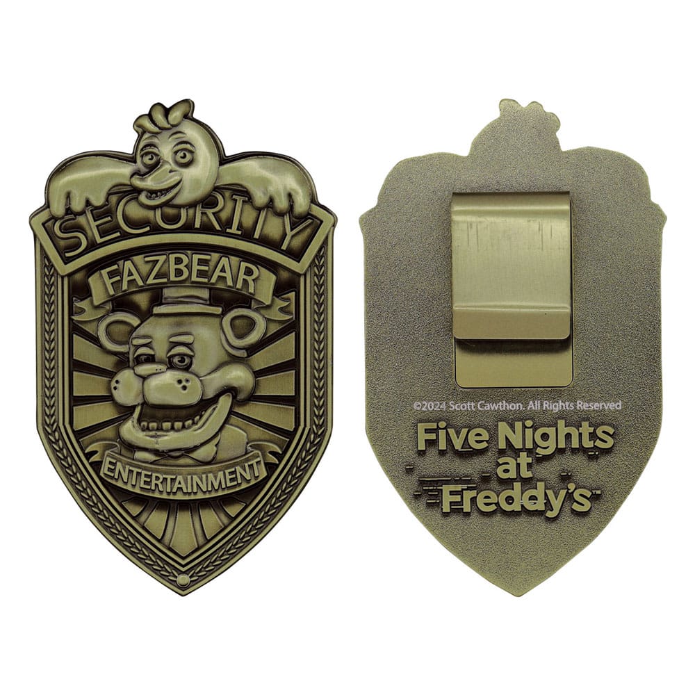 Five Nights at Freddy's Replica Security Badge Antique Brass Edition