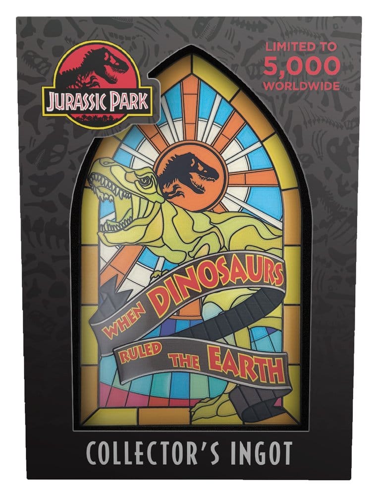 Jurassic Park Ingot Stained Glass Style Metal 11 cm