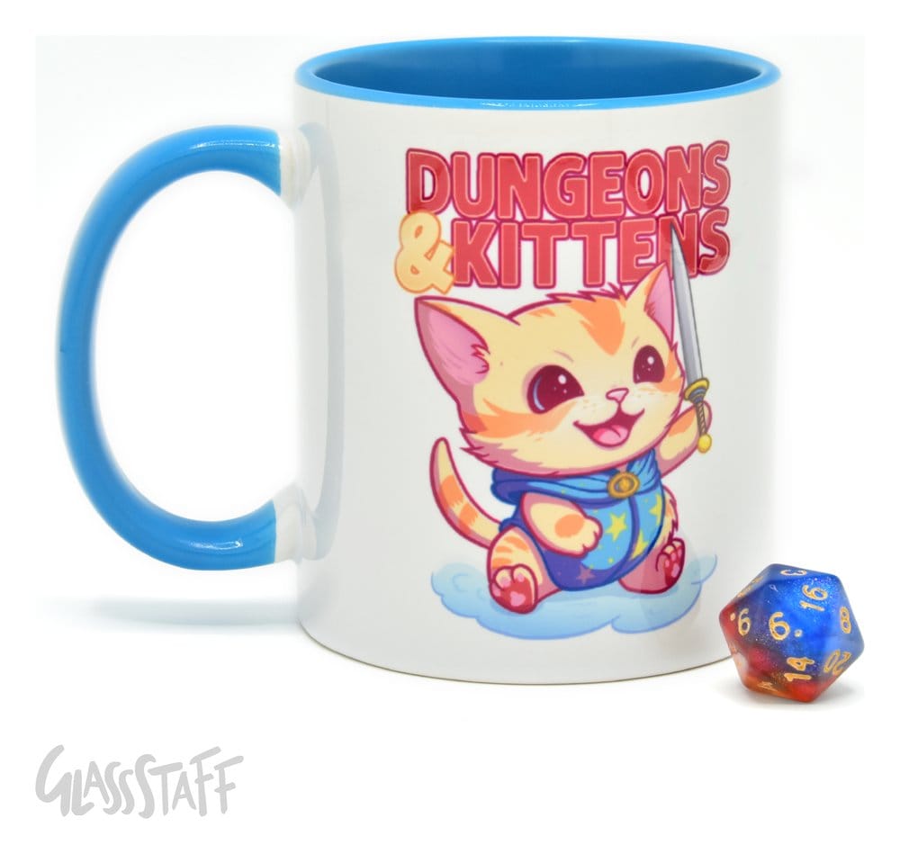 Glassstaff Gift Set Mug & Dice D20 Dungeons & Kittens