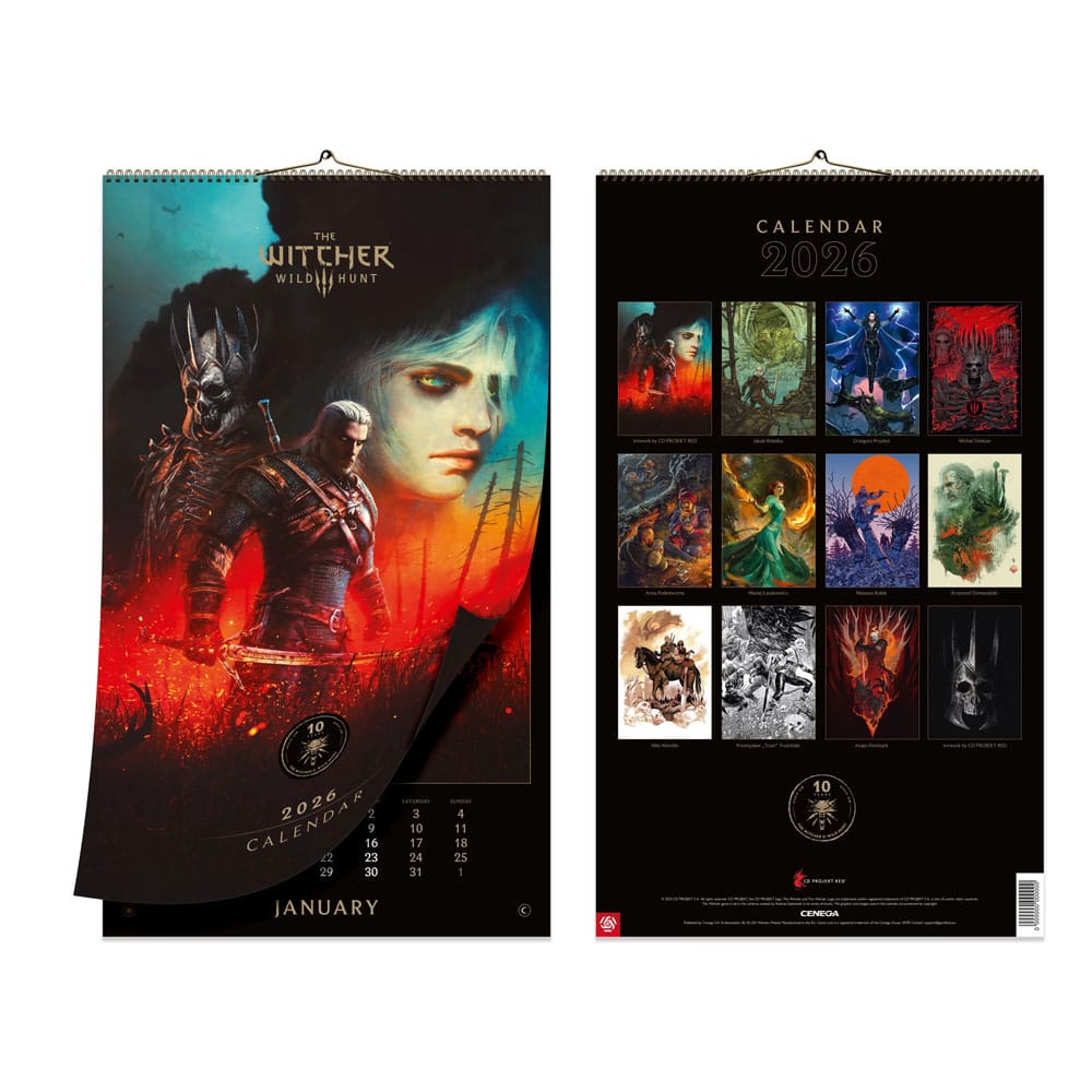 The Witcher 3: Wild Hunt Calendar 2026 10th Anniversary