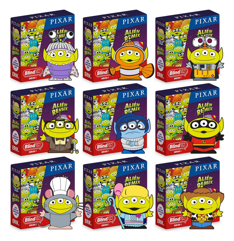 Disney Pixar Toy Story Alien Remix Pin Badges Series 1 Display (24)