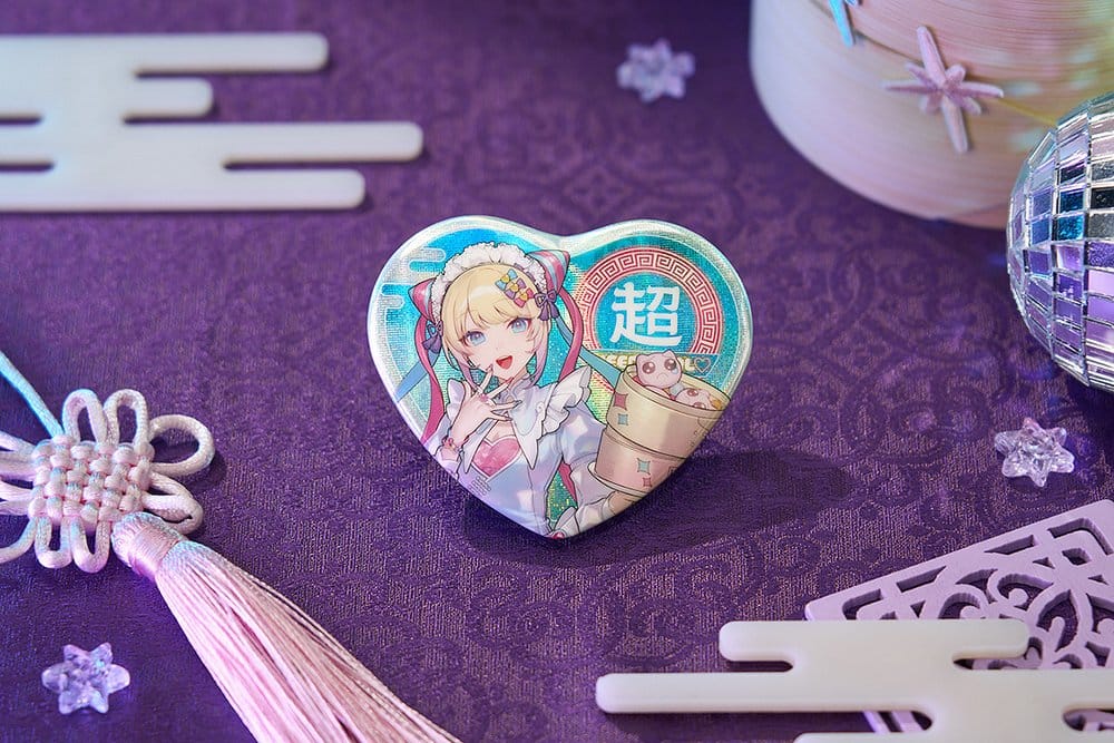 Needy Streamer Overload Needy Streamer Chinese Restaurant Series Heart-Shaped Pinback Button OMGkawaiiAngel 7 x 6 cm