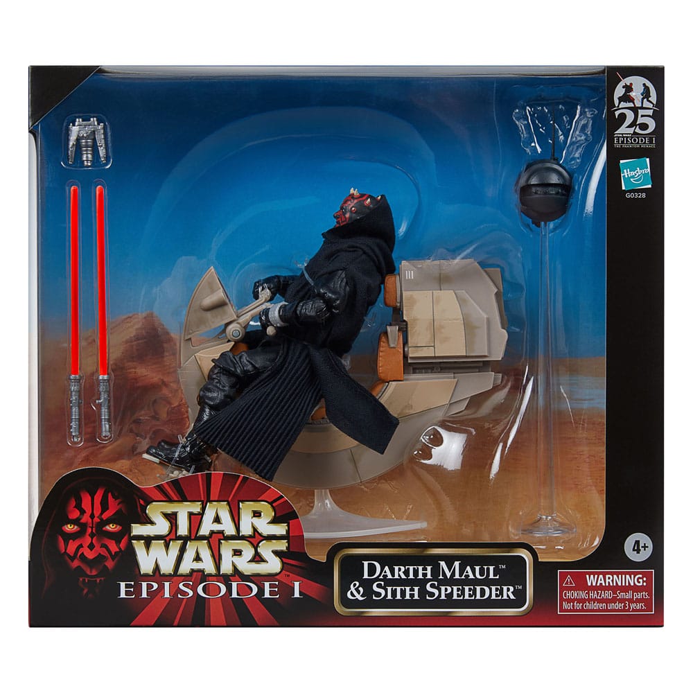 Star Wars Episode I Black Series Vehicle with Action Figure Darth Maul & Sith Speeder SDCC 2024