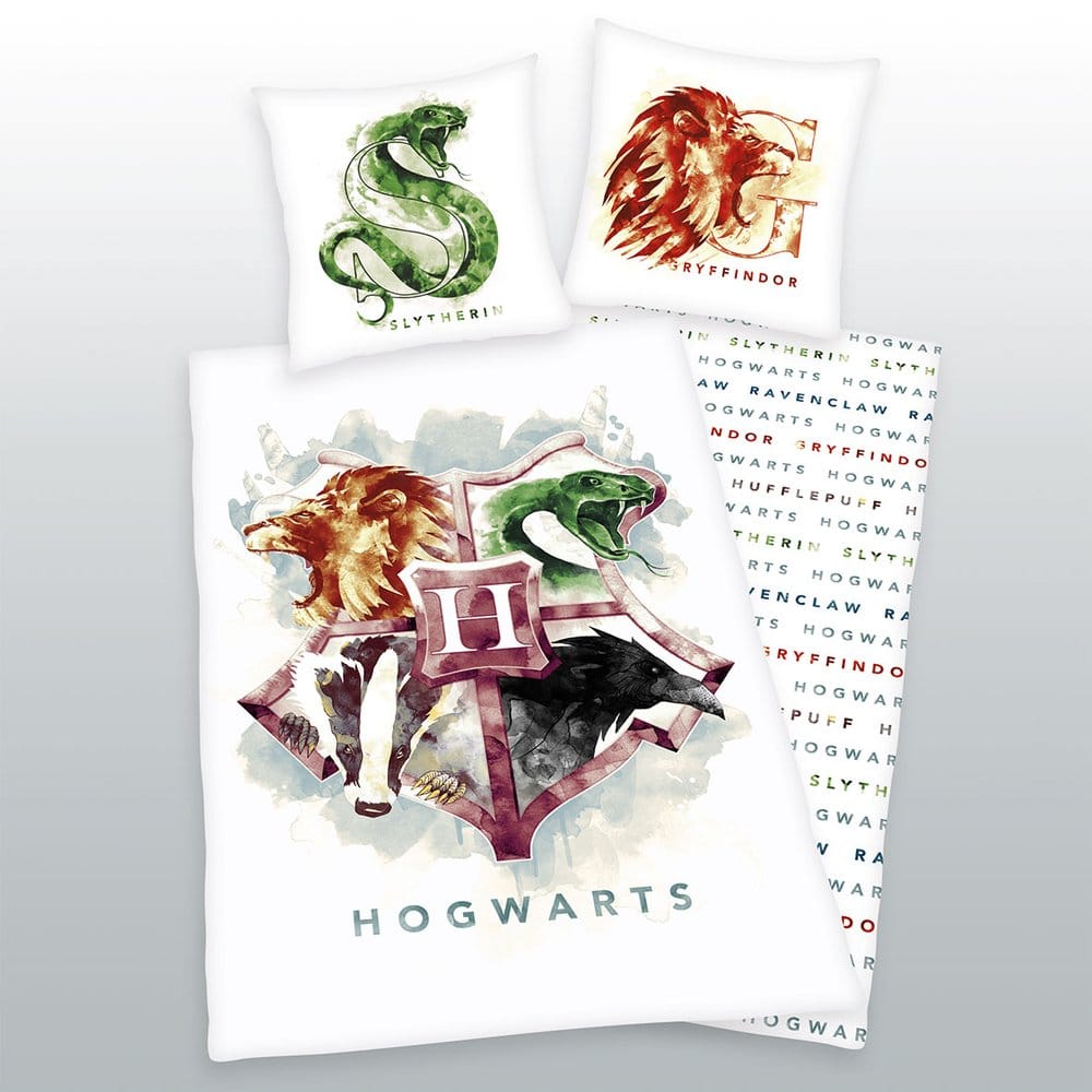 Harry Potter Bed Linen Hogwarts Gryffindor & Slytherin 135 x 200 cm