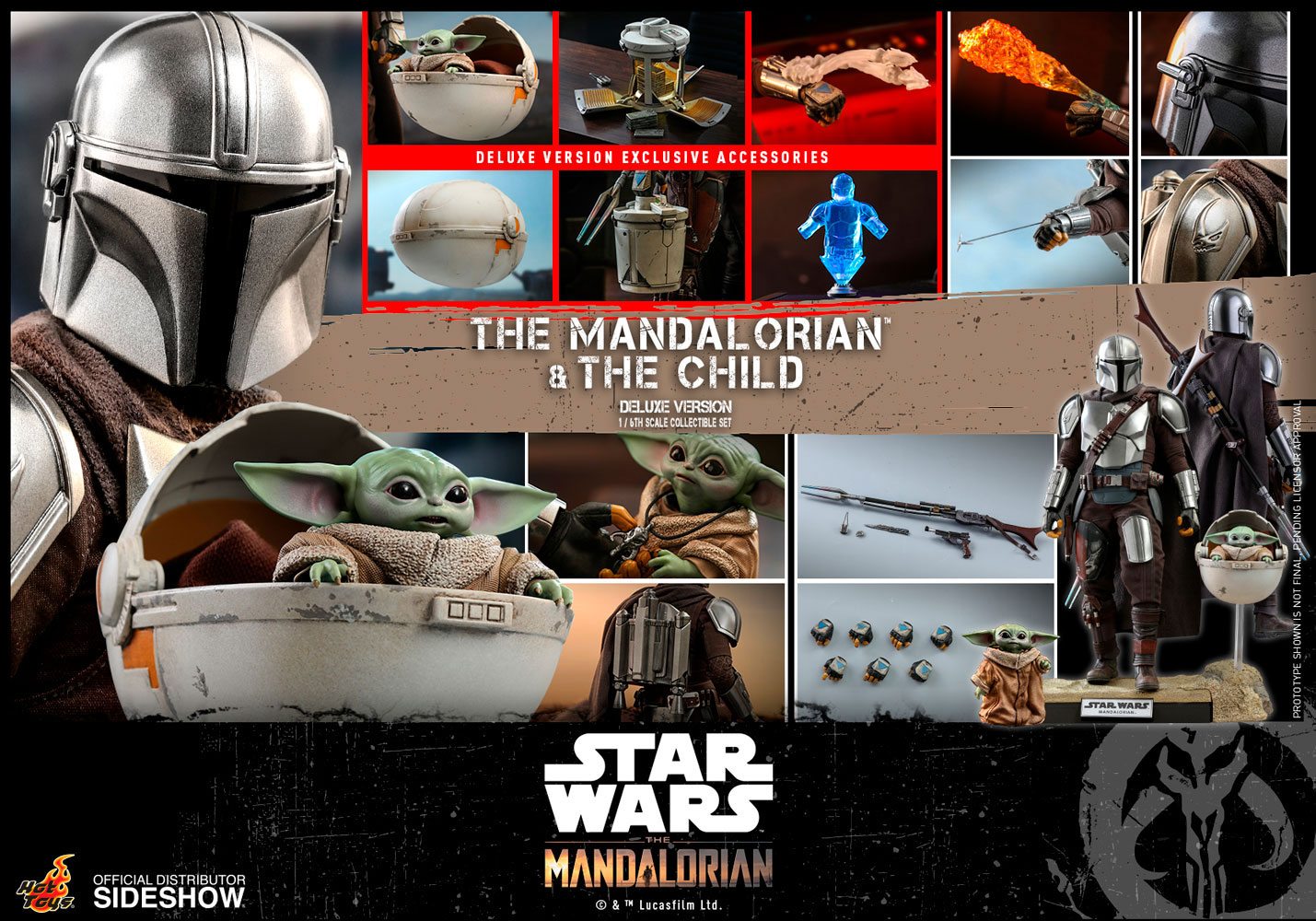 Star Wars The Mandalorian Action Figure 2-Pack 1/6 The Mandalorian &amp; The Child Deluxe 30 cm