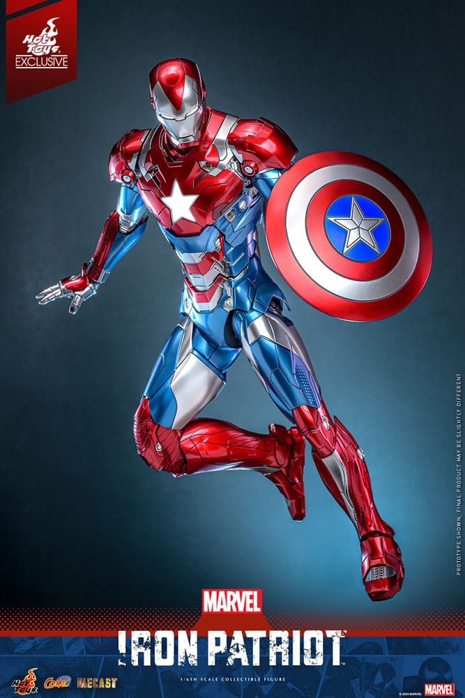 Marvel Comic Diecast Masterpiece Action Figure 1/6 Iron Patriot Hot Toys Exclusive 32 cm