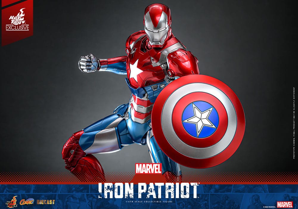 Marvel Comic Diecast Masterpiece Action Figure 1/6 Iron Patriot Hot Toys Exclusive 32 cm