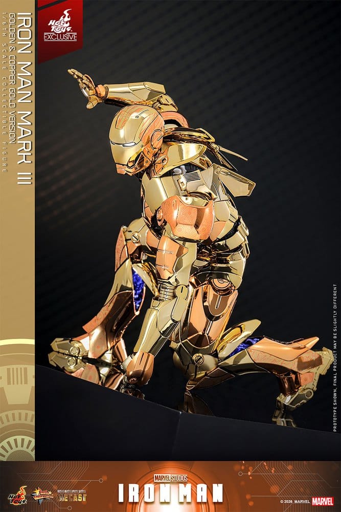 Iron Man Movie Masterpiece Diecast Action Figure 1/6 Iron Man Mark III (Golden & Copper Gold Version) Hot Toys Exclusive 33 cm