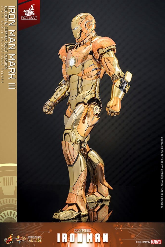 Iron Man Movie Masterpiece Diecast Action Figure 1/6 Iron Man Mark III (Golden & Copper Gold Version) Hot Toys Exclusive 33 cm