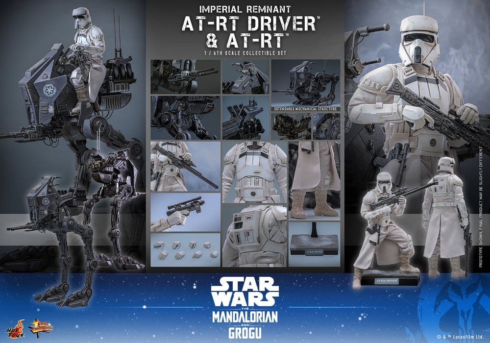 Star Wars: The Mandalorian & Grogu Movie Masterpiece Action Figure Set 1/6 Imperial Remnant AT-RT Driver & AT-RT 60 cm