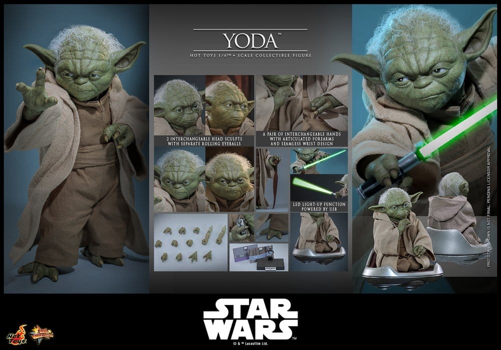 Star Wars: Revenge of the Sith Movie Masterpiece Action Figure 1/6 Yoda 14 cm