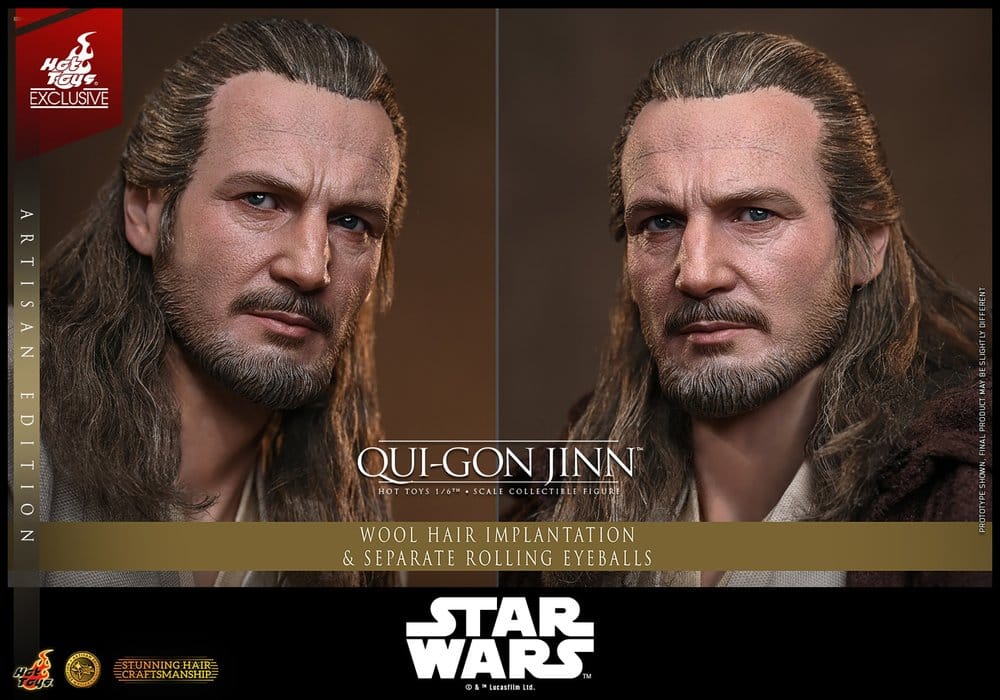 Star Wars: The Phantom Menace Movie Masterpiece Action Figure 1/6 Qui-Gon Jinn (Artisan Edition) Hot Toys Exclusive 32 cm