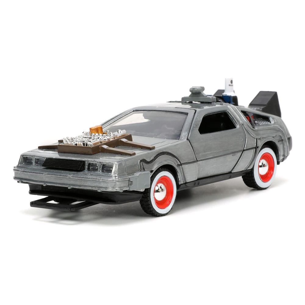 Back to the Future III Hollywood Rides Diecast Model 1/32 DeLorean Time Machine Free Rolling