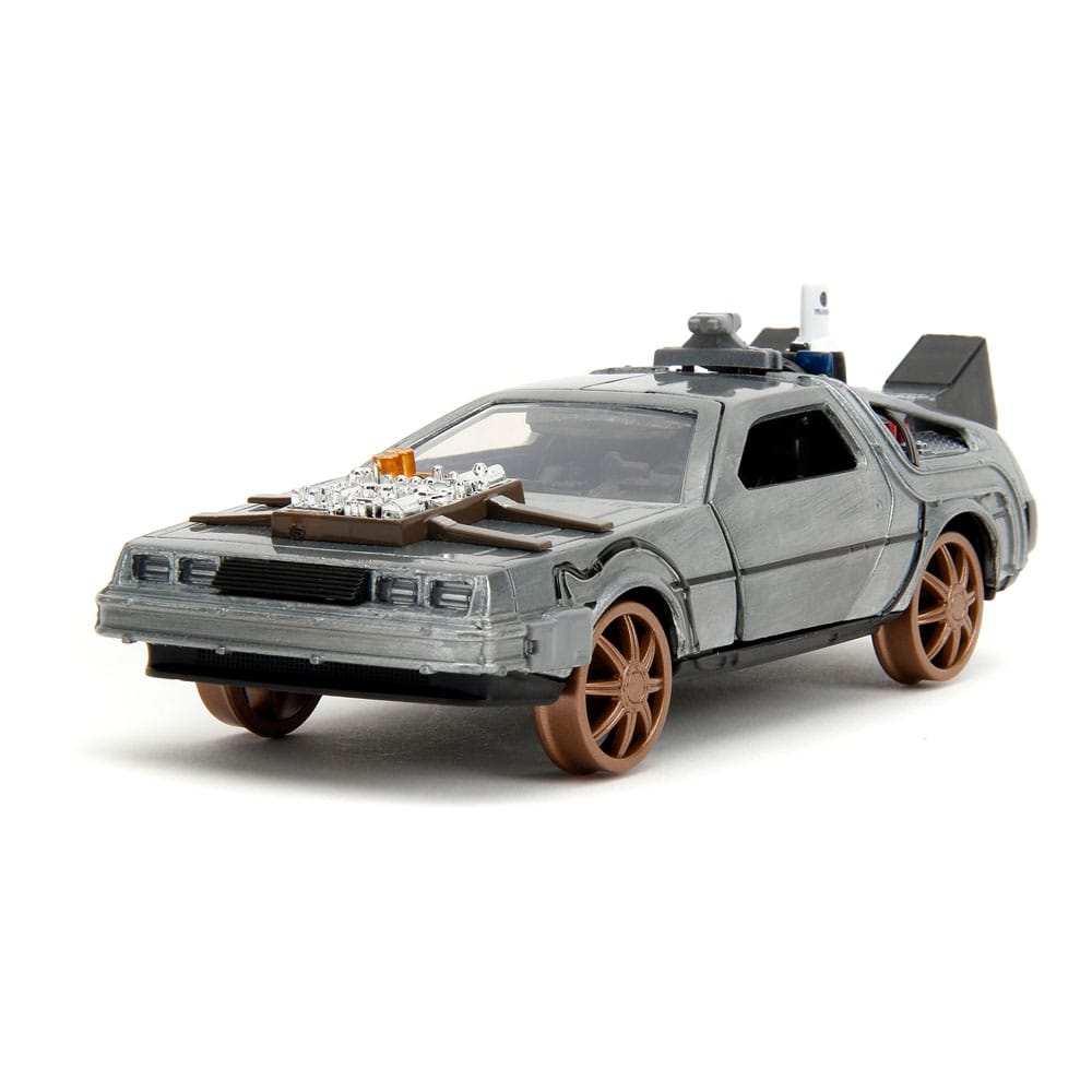 Back to the Future III Hollywood Rides Diecast Model 1/32 DeLorean Time Machine Railroad Wheels