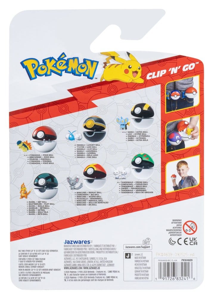 Pokémon Clip 'n' Go Minifigures Poké Balls ver. 23 Assortment (6)