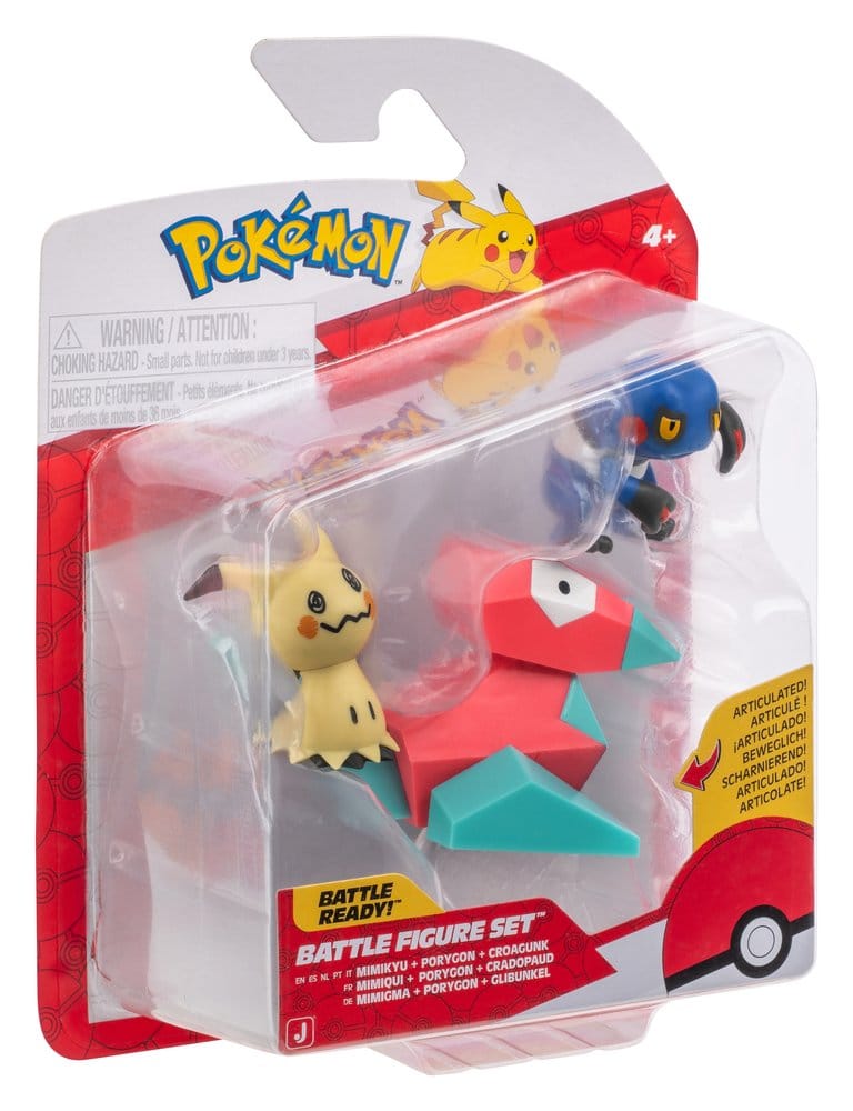 Pokémon Battle Figure 3-Pack Mimikyu, Porygon & Croagunk