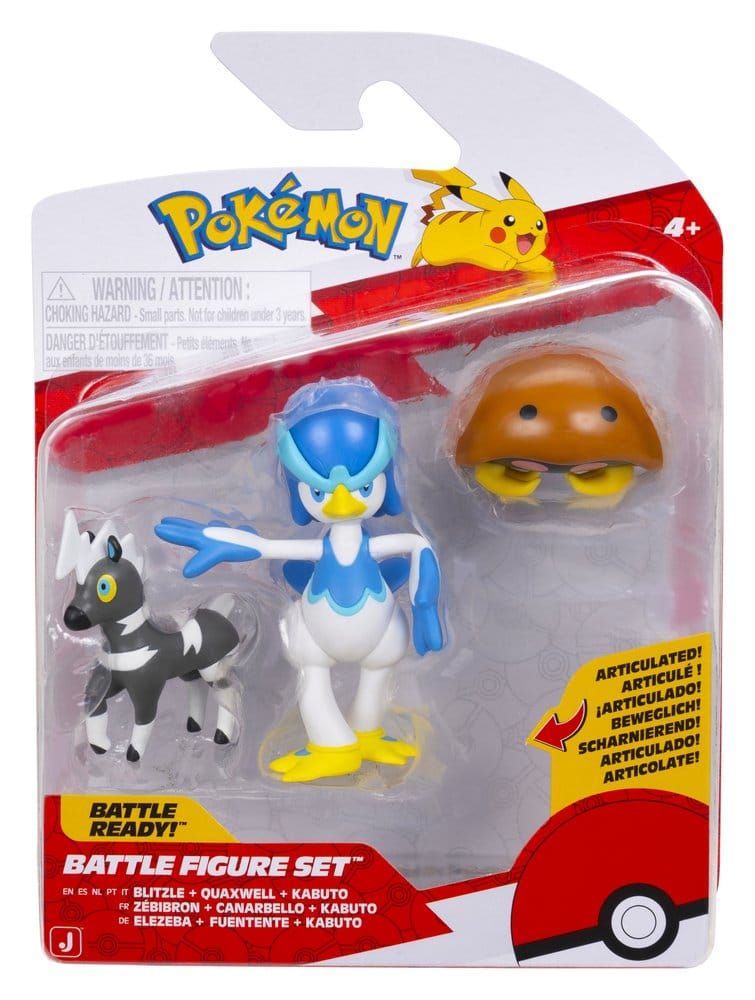 Pokémon Battle Figure 3-Pack Blitzle, Kabuto & Quaxwell