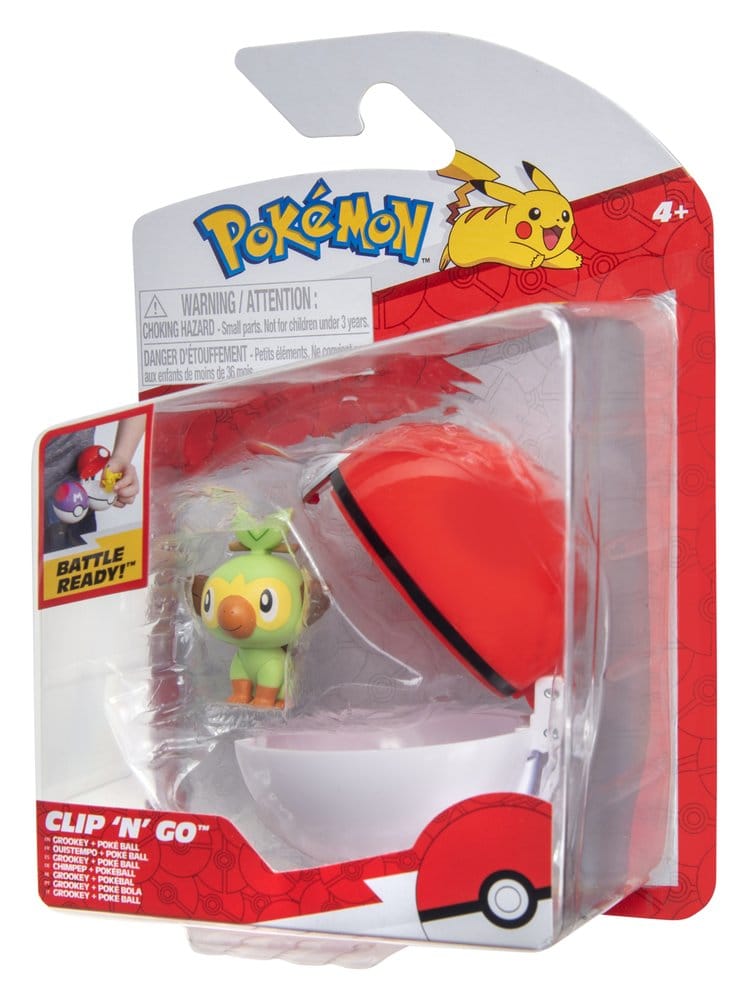 Pokémon Clip 'n' Go Action Figure Wave 21 Grookey & Poké Ball