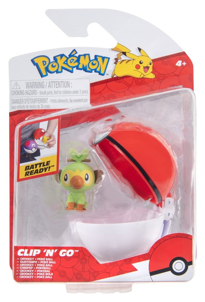 Pokémon Clip 'n' Go Action Figure Wave 21 Grookey & Poké Ball