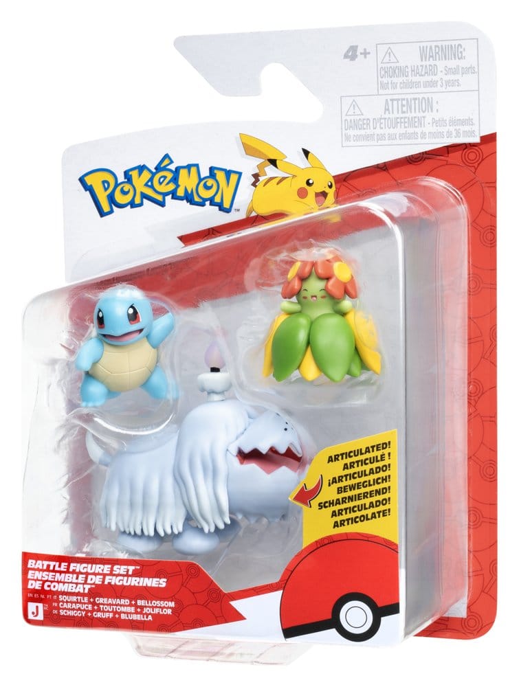 Pokémon Battle Figure 3-Pack Squirtle, Greavard & Bellossom