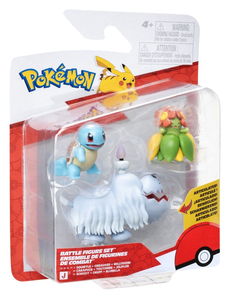 Pokémon Battle Figure 3-Pack Squirtle, Greavard & Bellossom