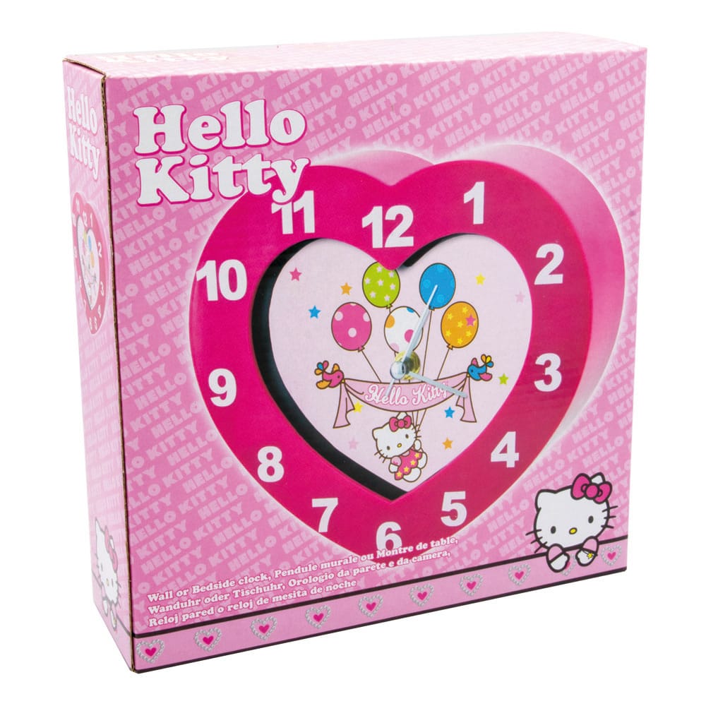 Sanrio Wall Clock Hello Kitty Heart Shaped