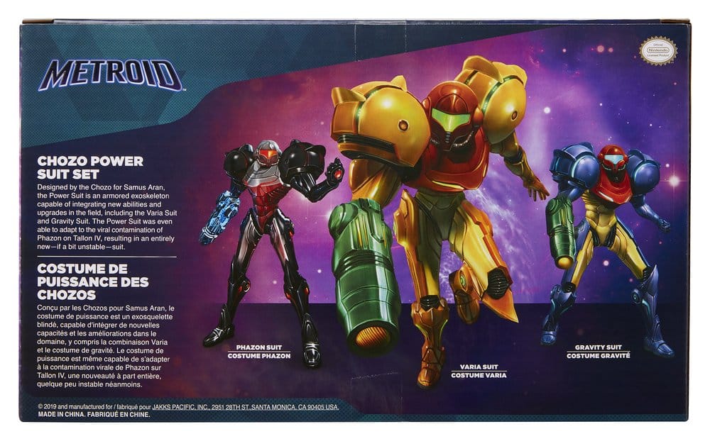 World of Nintendo Metroid Mini Figure 3-Pack Chozo Power Suits 6 cm