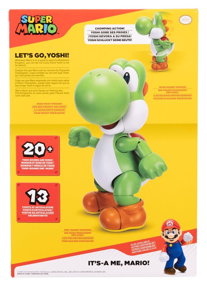 World of Nintendo Talking Action Figure Let's Go! Yoshi! 36 cm