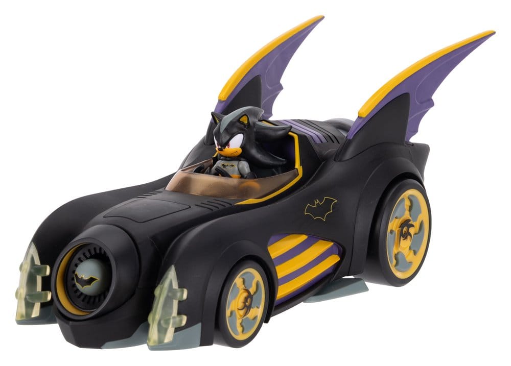 DC x Sonic - The Hedgehog Action Figure with Vehicle Shadow Batman & Batmobile 6 cm