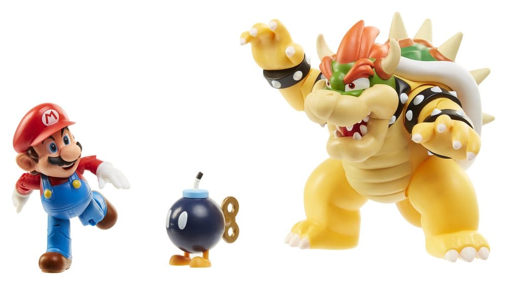 World of Nintendo Actionfiguren-3er-Pack Mario vs. Bowser Lava Battle 6-15 cm
