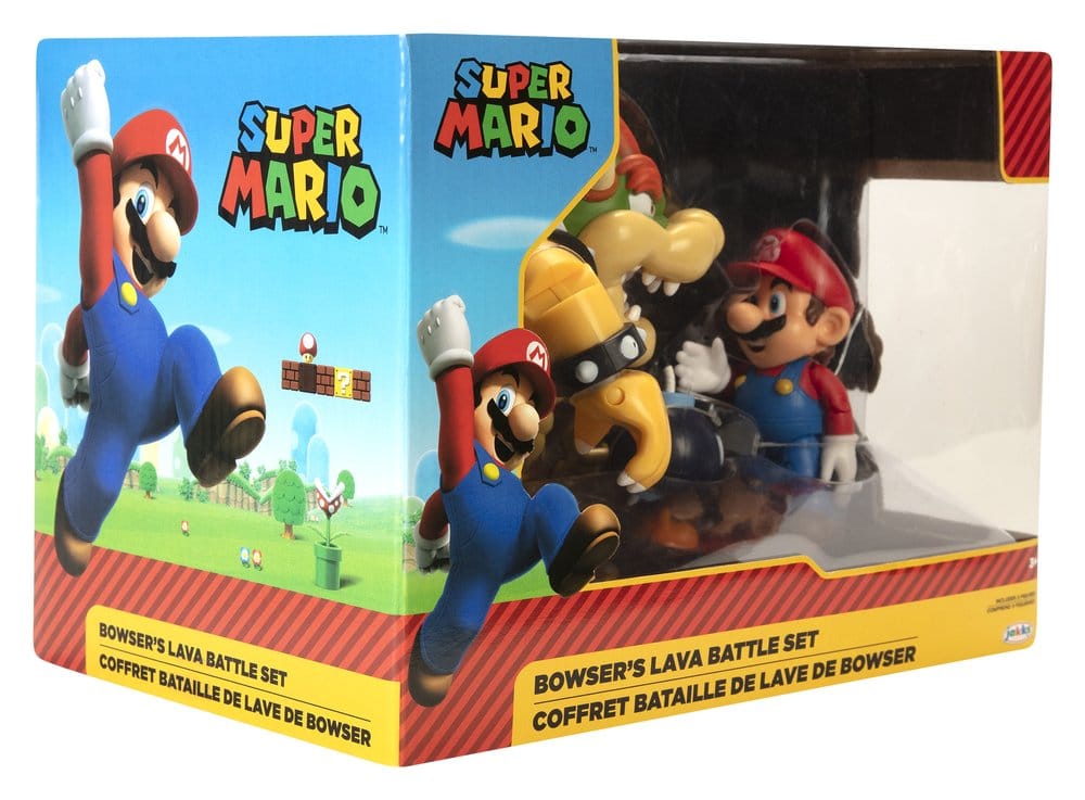 World of Nintendo Actionfiguren-3er-Pack Mario vs. Bowser Lava Battle 6-15 cm