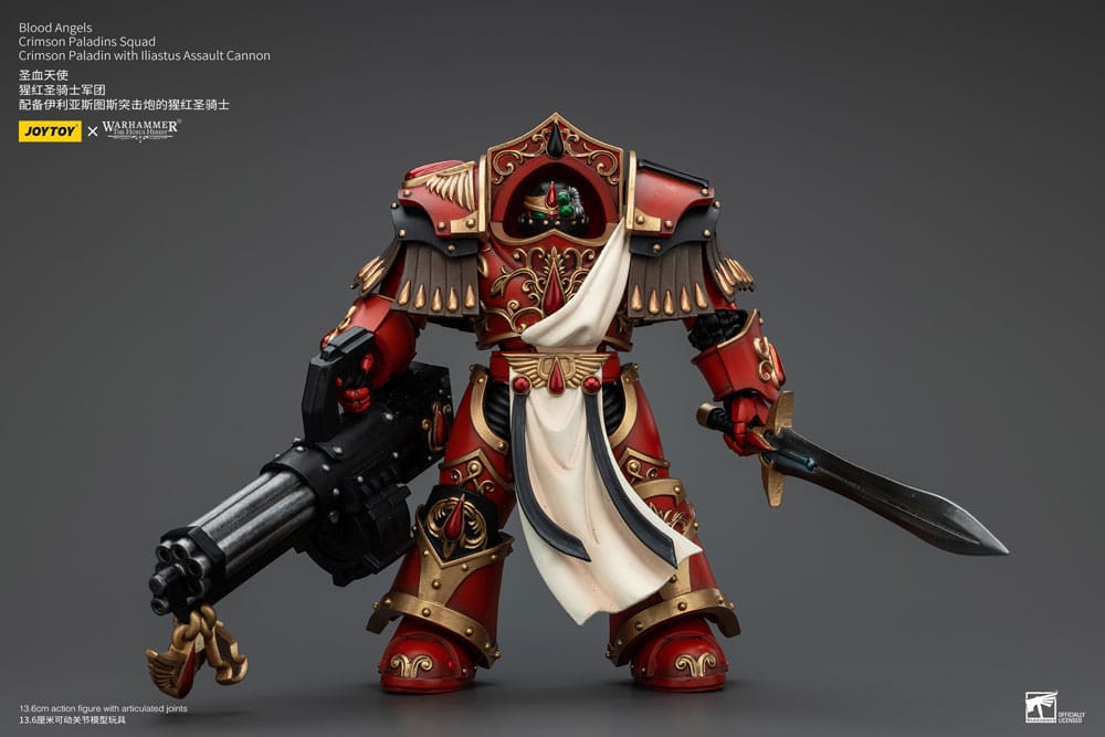 Warhammer The Horus Heresy Action Figure 1/18 Blood Angels Crimson Paladins Squad Crimson Paladin with Iliastus Assault Cannon 14 cm