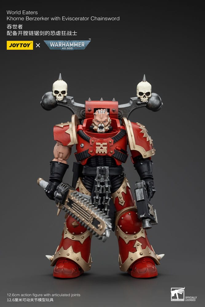 Warhammer 40k Action Figure 1/18 World Eaters Khorne Berzerker with Eviscerator Chainsword 13 cm