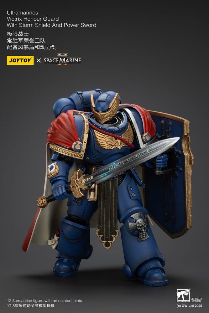 Warhammer 40k Action Figure Ultramarines Victrix Honour Guard with Storm Shield And Power Sword 20 cm