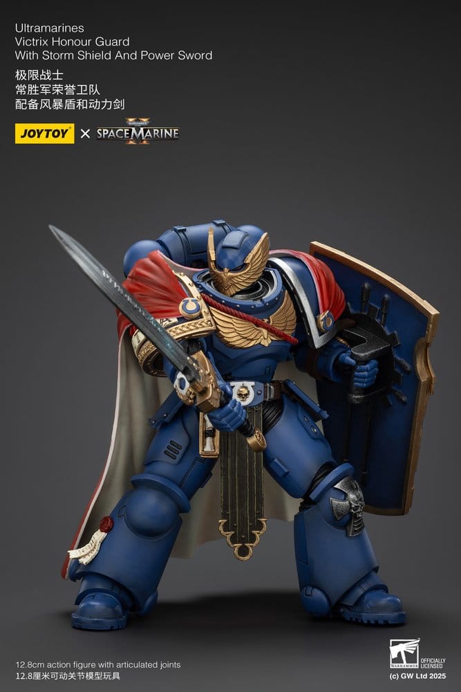 Warhammer 40k Action Figure Ultramarines Victrix Honour Guard with Storm Shield And Power Sword 20 cm