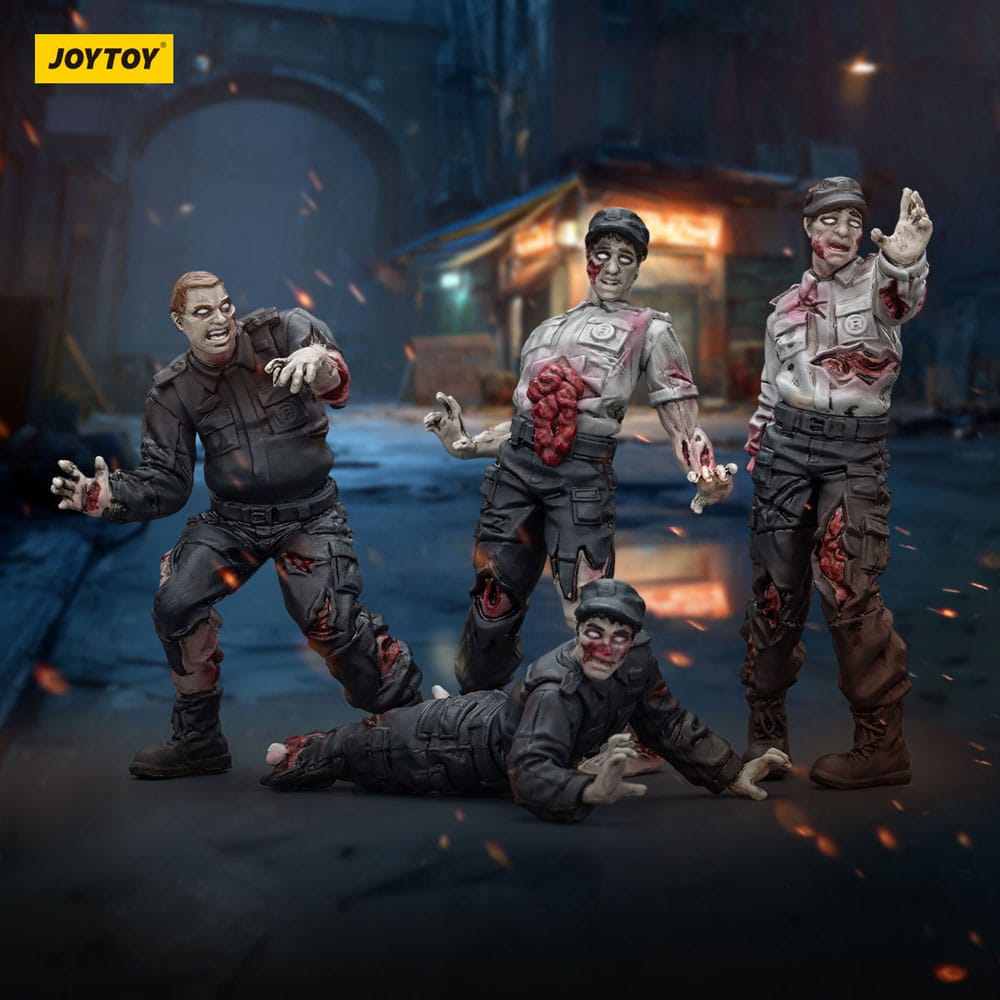 Zombie Dark Source Action Figures 4-Pack Security Guards 8 cm