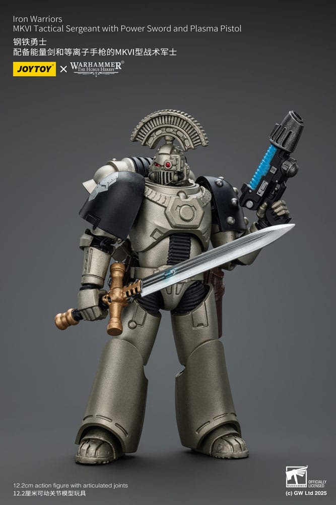 Warhammer The Horus Heresy Action Figure 1/18 Iron Warriors MKVI Tactical Sergeant with Power Sword and Plasma Pistol 12 cm