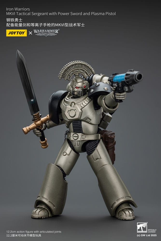 Warhammer The Horus Heresy Action Figure 1/18 Iron Warriors MKVI Tactical Sergeant with Power Sword and Plasma Pistol 12 cm