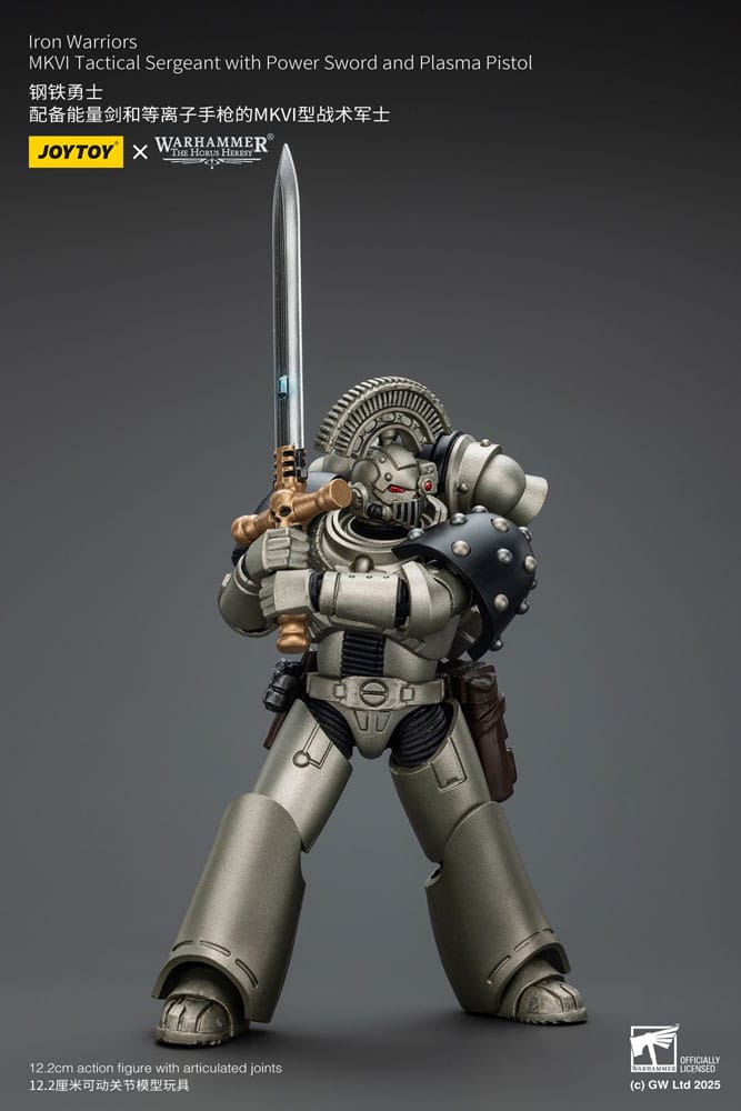 Warhammer The Horus Heresy Action Figure 1/18 Iron Warriors MKVI Tactical Sergeant with Power Sword and Plasma Pistol 12 cm