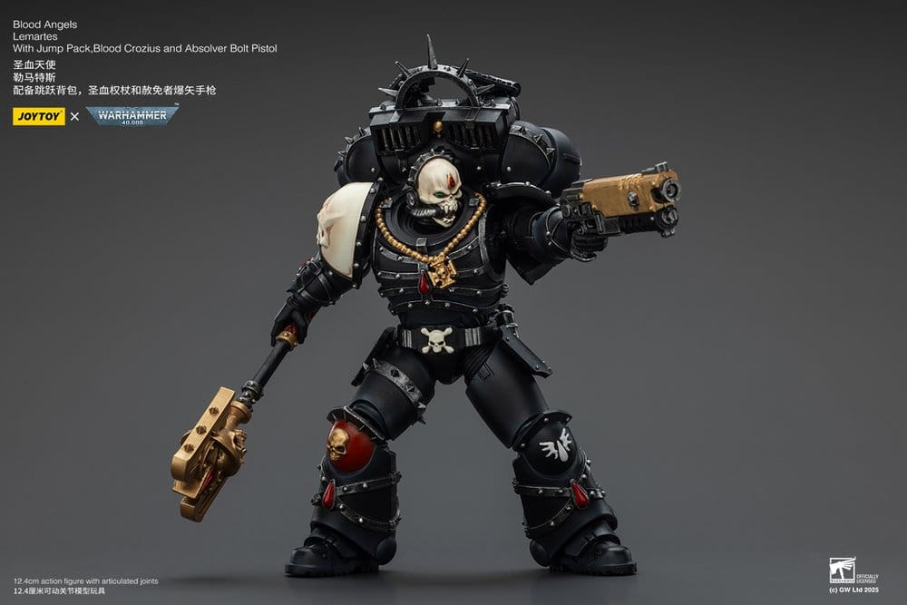 Warhammer 40,000: Combat Patrol Blood Angels Action Figure Lemartes With Jump Pack Blood Crozius and Absolver Bolt Pistol 12 cm