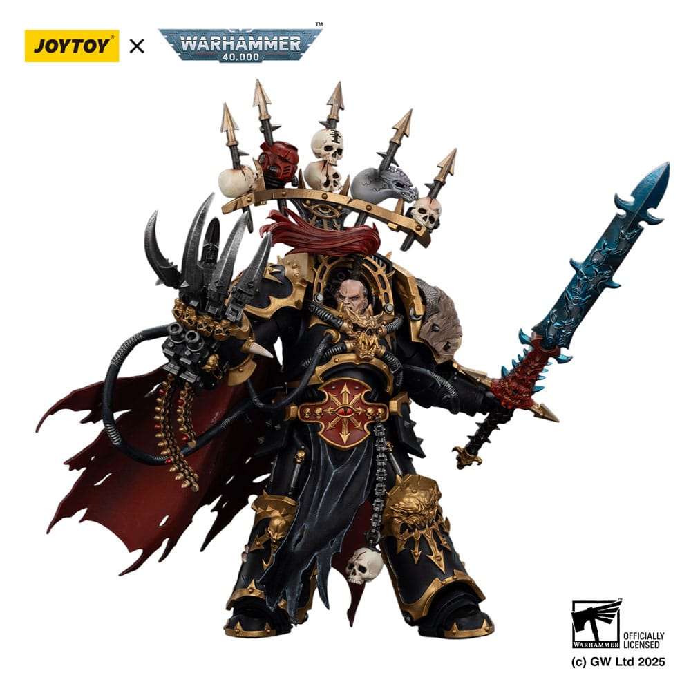 Warhammer 40,000 Action Figure Black Legion Abaddon the Despoiler with Drach'nyen and Talon 16 cm